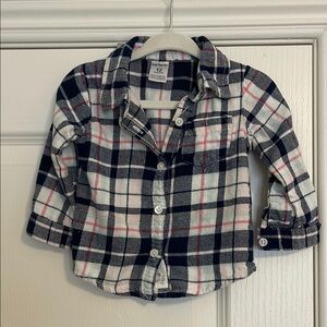 Plaid Kids Shirt - Blue, White, Pink